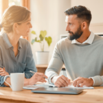 Two nonprofit staff members reviewing their marketing plans together at a table